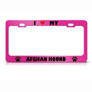  Afghan Hound Paw Love Heart Pet Dog Metal license plate 