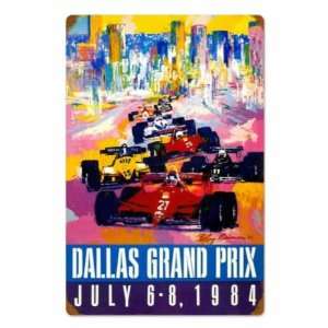  1984 Dallas Grand Prix Vintage Metal Sign Formula One Car 
