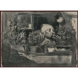  Honoré Daumier The Sense Of Smell, A window garden 