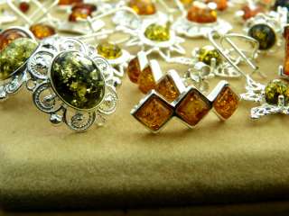 WHOLESALE LOT 50 Baltic Amber & 925 Solid Sterling Sterling Silver 