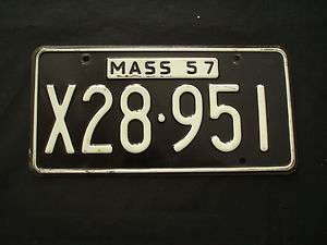 1957 Mass License Plate X28 951  