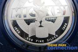 Disney LE .999 Fine Silver INTERNATIONAL MICKEY 60 Years 1988 Mint #7 