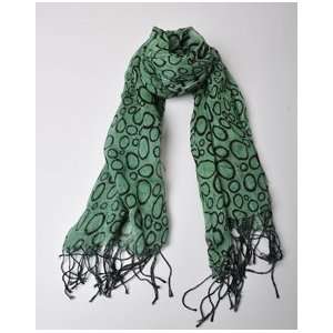  Green Color Waterdrop Viscose Scarf 