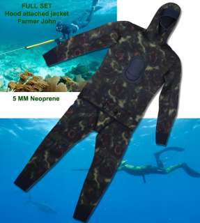   Spear fishing Free Diving Green Camouflage wetsuit SIZE L  