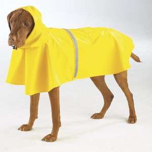 REFLECTIVE RAIN SLICKER DOG COAT JACKET HOOD ALL SIZES  