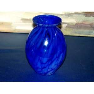 Alicja Polish Hand Made Mouth Blown Small Dark Blue Vase  