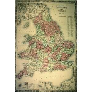  Johnson Map of England and Wales (1869)