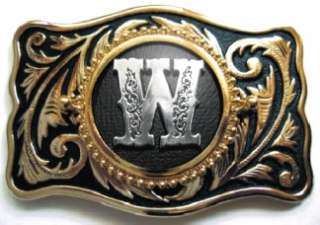 Initial Letter W Belt Buckle Mens Western Style Made in America  