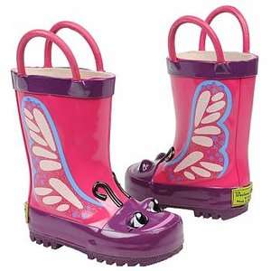 Western Chief Kids Butterfly pink & Purple Rain Boots Girls Multiple 