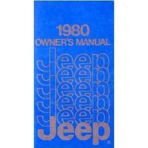  1980 JEEP Full Line Owners Manual User Guide Automotive