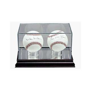  Double Baseball Glass Display Case