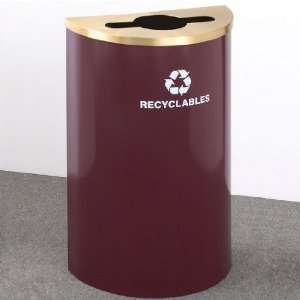  Glaro Single Purpose Half Round Recycling Receptacle, 10 
