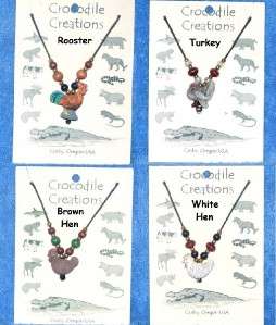 ROOSTER CHICKEN TURKEY NECKLACE FARM TOTEM FEATHER 70  