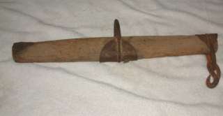 Vintage horse Wagon Parts Wood w/ Metal hook for horse  