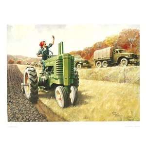 Wartime Wife Farms On John Deere Original 1993 Dealer Print JDPRINT 19