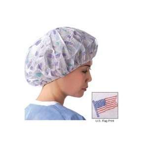  U.S. Flag print light weight surgeons blue bouffant cap of 