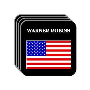 US Flag   Warner Robins, Georgia (GA) Set of 4 Mini Mousepad Coasters