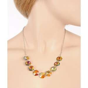  Rainbow Multiple Gems Sparkling Necklace Jewelry