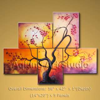 Hand Painted Abstract Modern Oil Painting Impressionist Tree Art Flora 