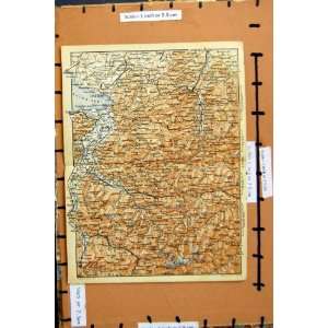    MAP 1893 LINDAU BLUDENZ GERMANY KEMPTEN CHUR WANGEN