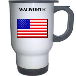  US Flag   Walworth, New York (NY) White Stainless Steel 