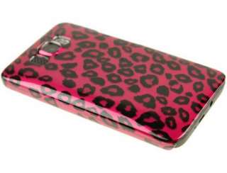 Design Plastic Phone Cover Hot Pink and Black Leopard For T Mobile HTC 