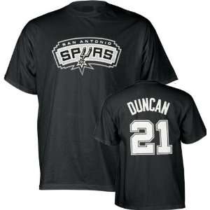 Tim Duncan Black Majestic Player Name and Number San Antonio Spurs T 