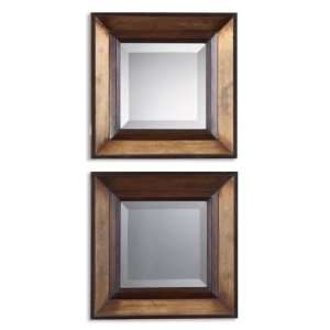   Inch Davion Gold Set/2 Wall Mounted Mirror Heavily Golden Side Mirrors