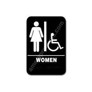  Restroom Sign Womens Handicap Black 5304