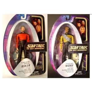  Star Trek Tng Figure Set With William Riker & Worf Toys 