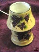 Candle Melter Chimney Set Wine Grape Motif Ack Ceramic  