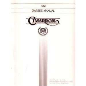  1986 CADILLAC CIMARRON Owners Manual User Guide 