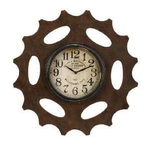 Classic Rusted Metal Finish Gear Wall Clock with Antique Style Face 20 