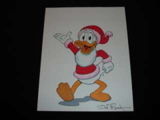 Don Rosa Hand Drawn & Signed DONALD DUCK SANTA Christmas Original Art 