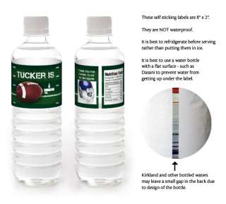 FOOTBALL Birthday Party WATER BOTTLE LABELS  