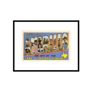  Greetings from Amarillo, Texas Pre Matted Poster Print 