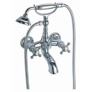 Elizabeth Wall Mount Bath Tub Faucet with Hand Shower Finish Old 