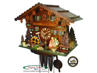 Black Forest Cuckoo Clock Music Kissing Couple 14in NEW  