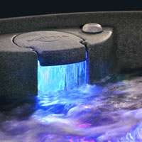   created by the color changing waterfall with adjustable water flow
