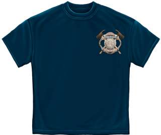 American Firefighter T Shirt Fire rescue USA flag fireman badge 