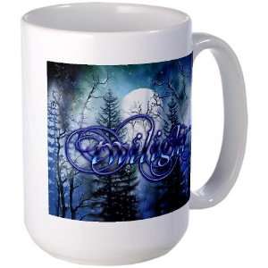 Moonlight Twilight Forest Twilight Large Mug by  
