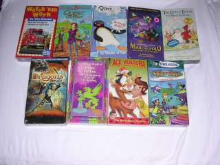 Mixed Lot of 9 NEW Childrens VHS Videos Kids Movies  
