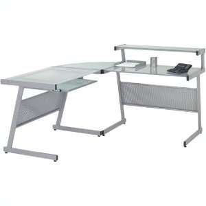   Eurostyle Landon L Shape Glass Top Computer Desk