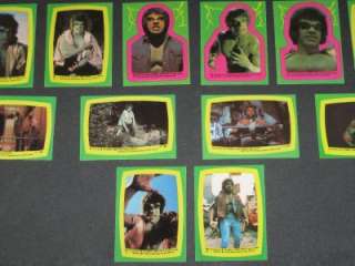 INCREDIBLE HULK   1979 TV SHOW   COMPLETE 22 STICKER CARD SET 