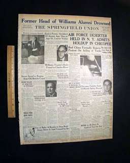 NANNIE DOSS Serial Killer Arrest Enrico Fermi death 1954 Newspaper 
