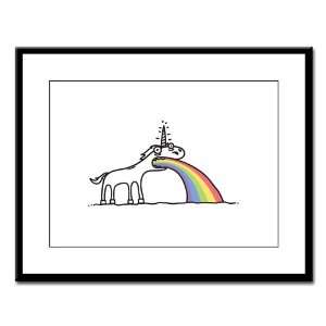    Large Framed Print Unicorn Vomiting Rainbow 
