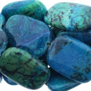  Chinese Azurite  Rectangle Puffy   30mm Height, 22mm 
