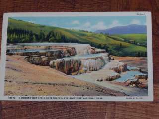 Mammoth Hot Springs Terraces Yellowstone Postcard, 1939  