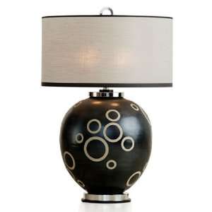 Siam table lamp   black trim, Smoked Brass, 220   240V (for use in 