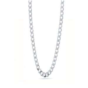   Jewelry Sterling Silver Unisex Curb Cuban Chain Necklace 150 Gauge 24